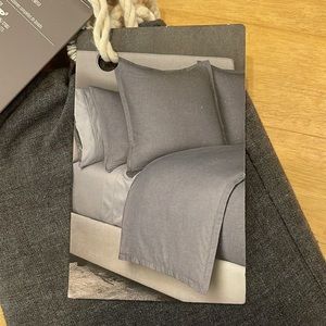 Luxe Cotton Cashmere Sham Euro 26” x 26”. Charcoal Gray.